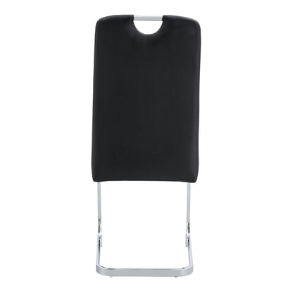 (Set of 4) Thickened Dining Chairs With Built In Spring Packages And Ergonomic Design Perfectly Blending Comfort And Elegance - Black