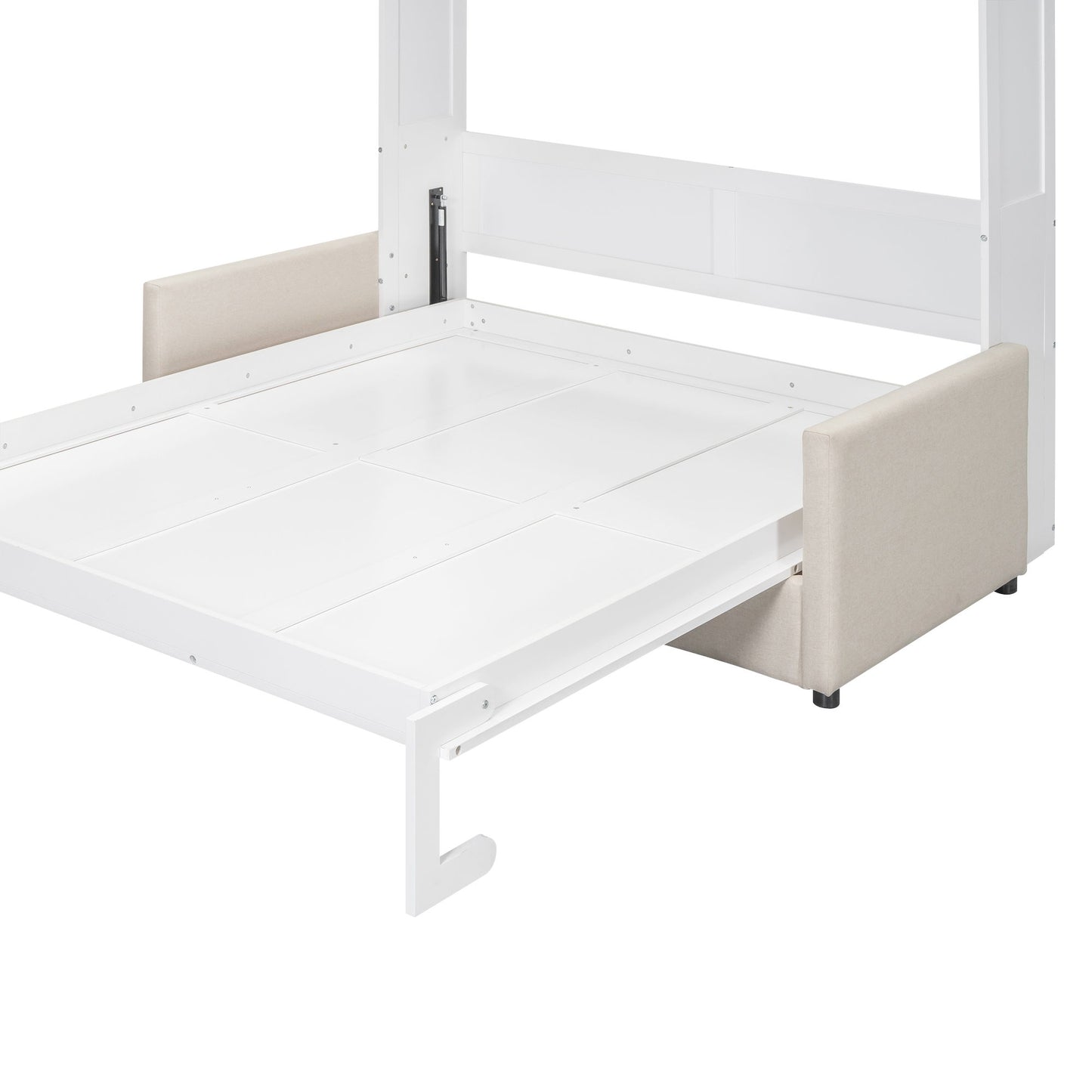 Queen Size Murphy Wall Bed With Cushion - White
