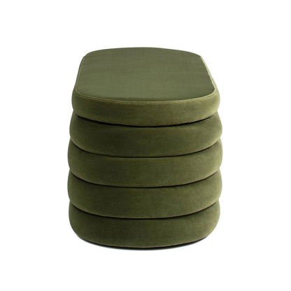 Fuji - Upholstered Oval Storage Bench - Olive Green