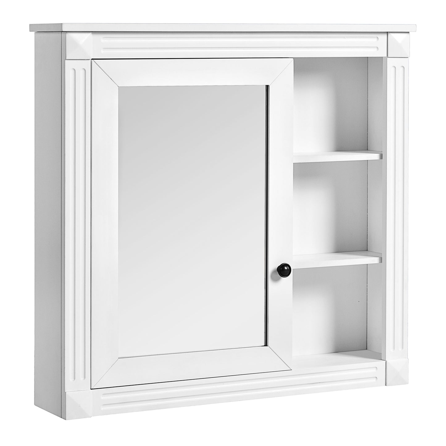 Bathroom Medicine Cabinet With Mirror, Wall Mounted Mirror Cabinet With Storage Organizer, Over The Toilet Storage White Storage Cabinet For Bathroom - White