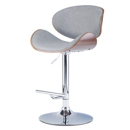 Marana - Bentwood Adjustable Swivel Bar Stool - Stone Gray