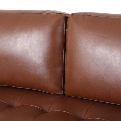Comfy 3 Seat Sofa With Wooden Legs, For Living Room And Study - Light Brown