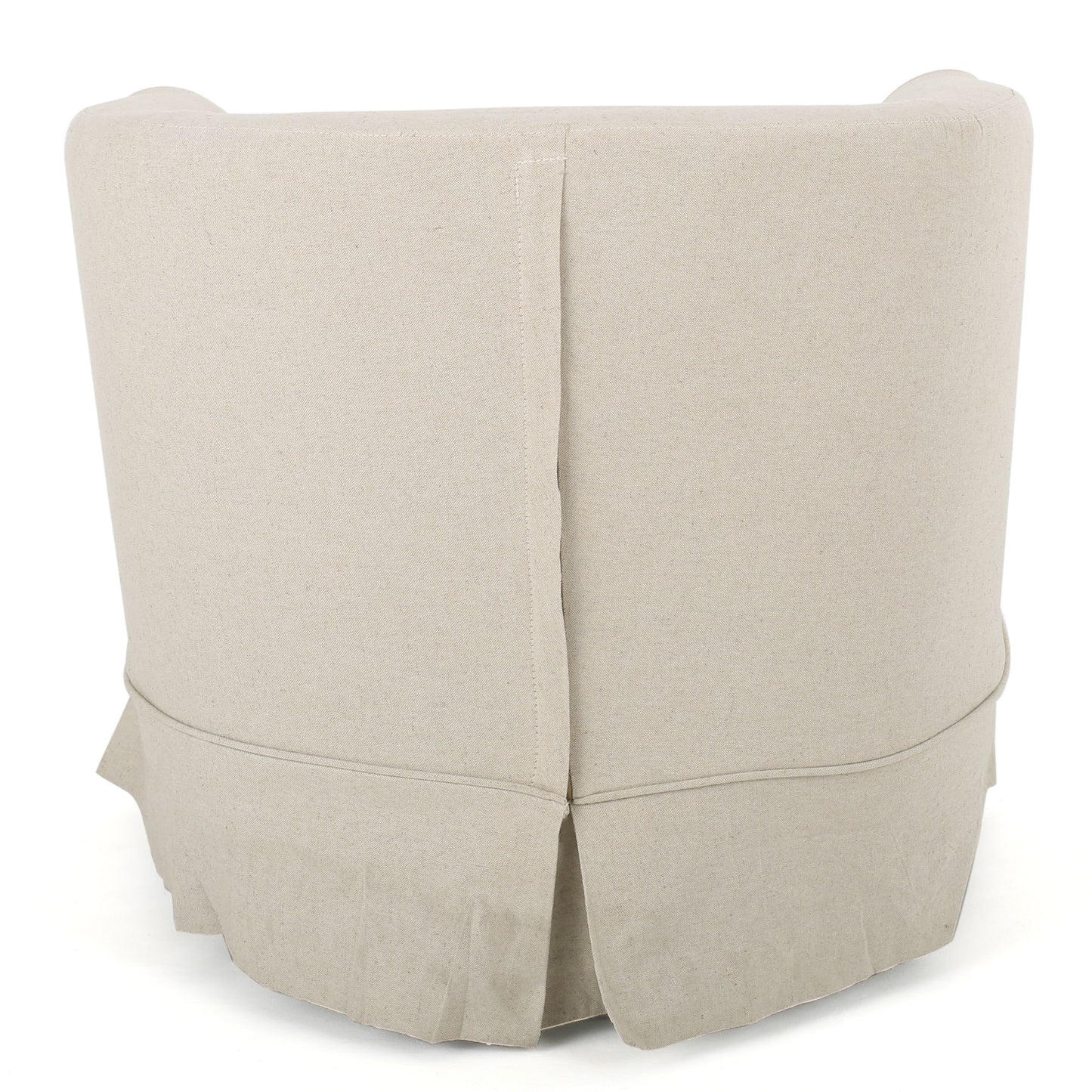 Glitter - Upholstered Swivel Chair With Loose Cover And Curved Back - Natural