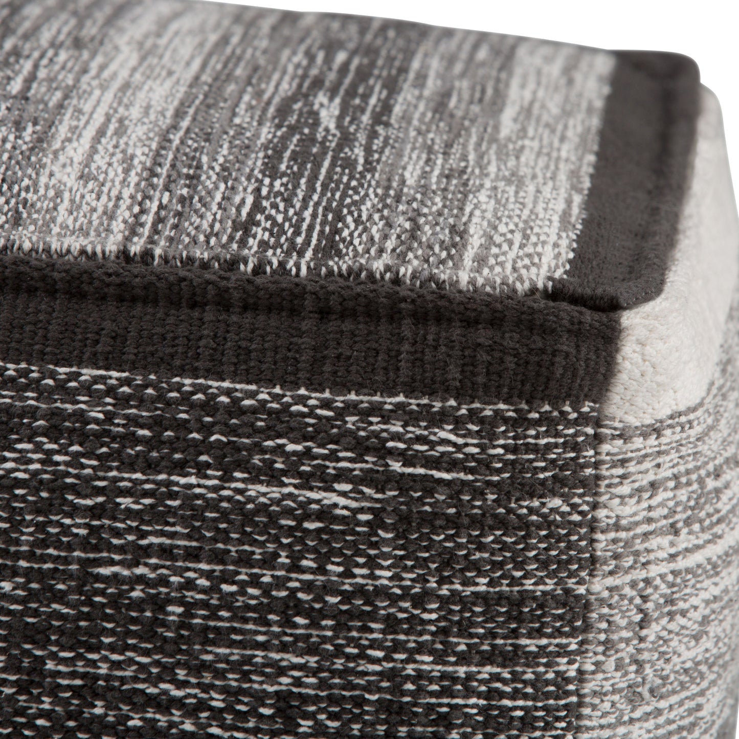 Naya - Cube Pouf - Patterned Gray Melange