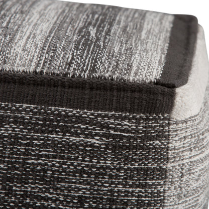 Naya - Cube Pouf - Patterned Gray Melange