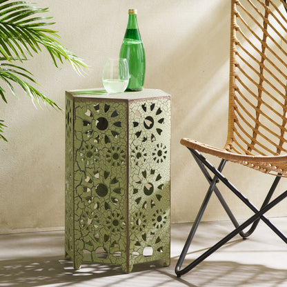 Galore - Side Table With Sunburst Cut Out Design - Green