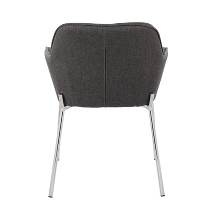 Daniella - Contemporary Dining Chair (Set of 2) - Chrome / Charcoal