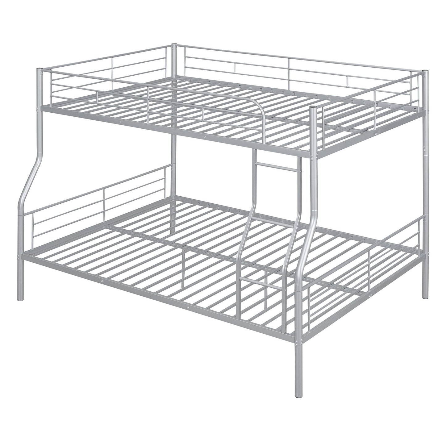 Full Long Over Queen Metal Bunk Bed - Sliver