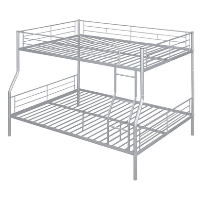 Full Long Over Queen Metal Bunk Bed - Sliver