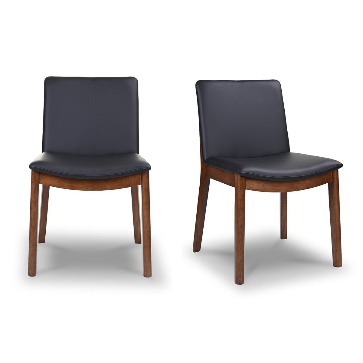 Laura - Mid-Century Modern Solid Wood Dining Chair (Set of 2) - Black