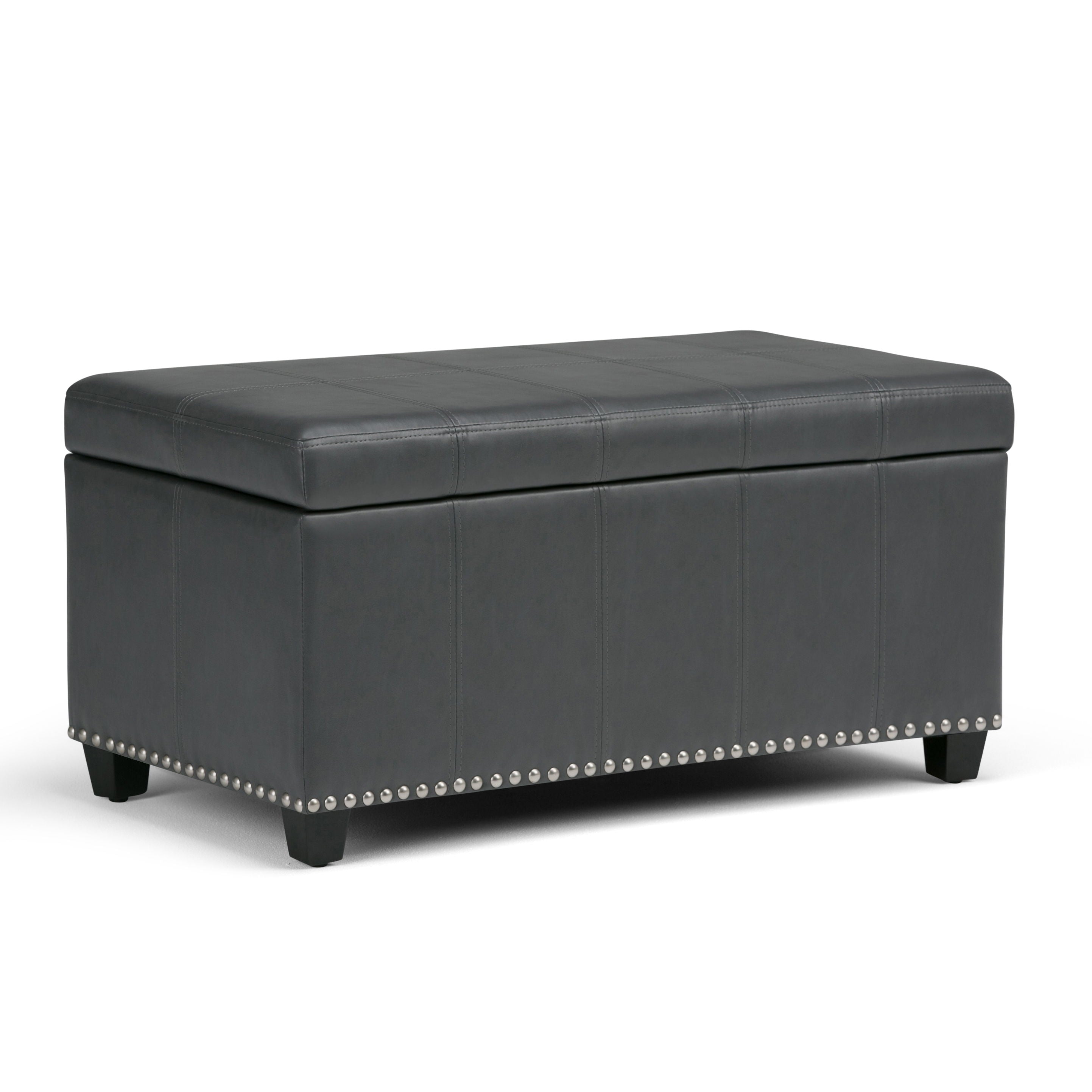 Amelia - Storage Ottoman Bench - Stone Gray