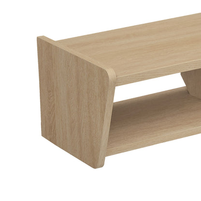 Modern Wall-Mounted Floating TV Stand - Coastal Oak