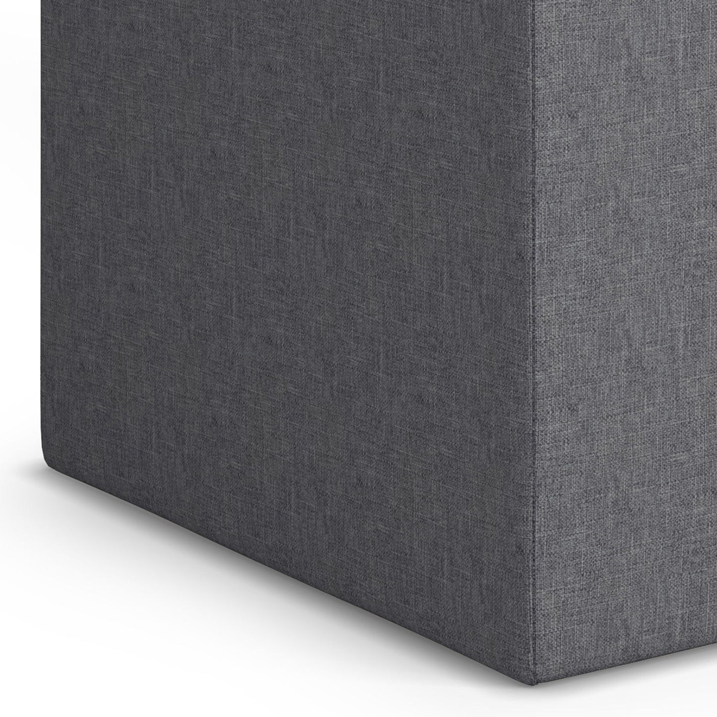 Rockwood - Cube Storage Ottoman With Tray - Slate Gray