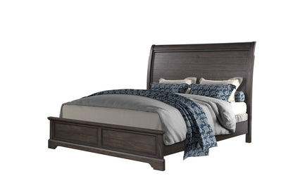 Queen Sleigh Bed - Mahogany