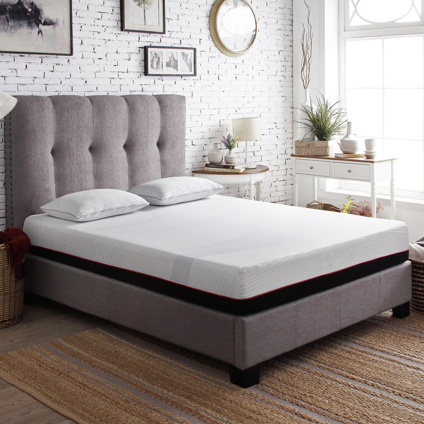 Regen - 10" King Size Cooling Copper Infused Memory Foam Mattress - White
