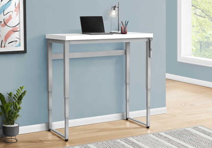 Computer Desk, Home Office, Standing, Adjustable, Laptop, Contemporary And Modern - White