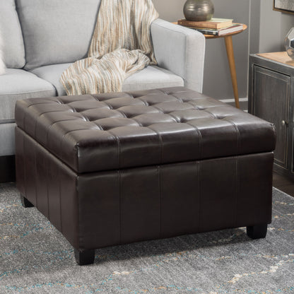 Isabella - Contemporary Ottoman With Storage - Brown