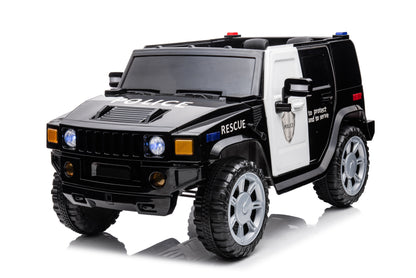 12V7A 30W*2 Four-Wheel Drive Leather Seat One Button Start, Forward And Backward, High And Low Speed, Music, Front Light, Power Display, Two Doors Can Open, 2.4G R / C, Seat Belt Four Wheel Absorber - Black