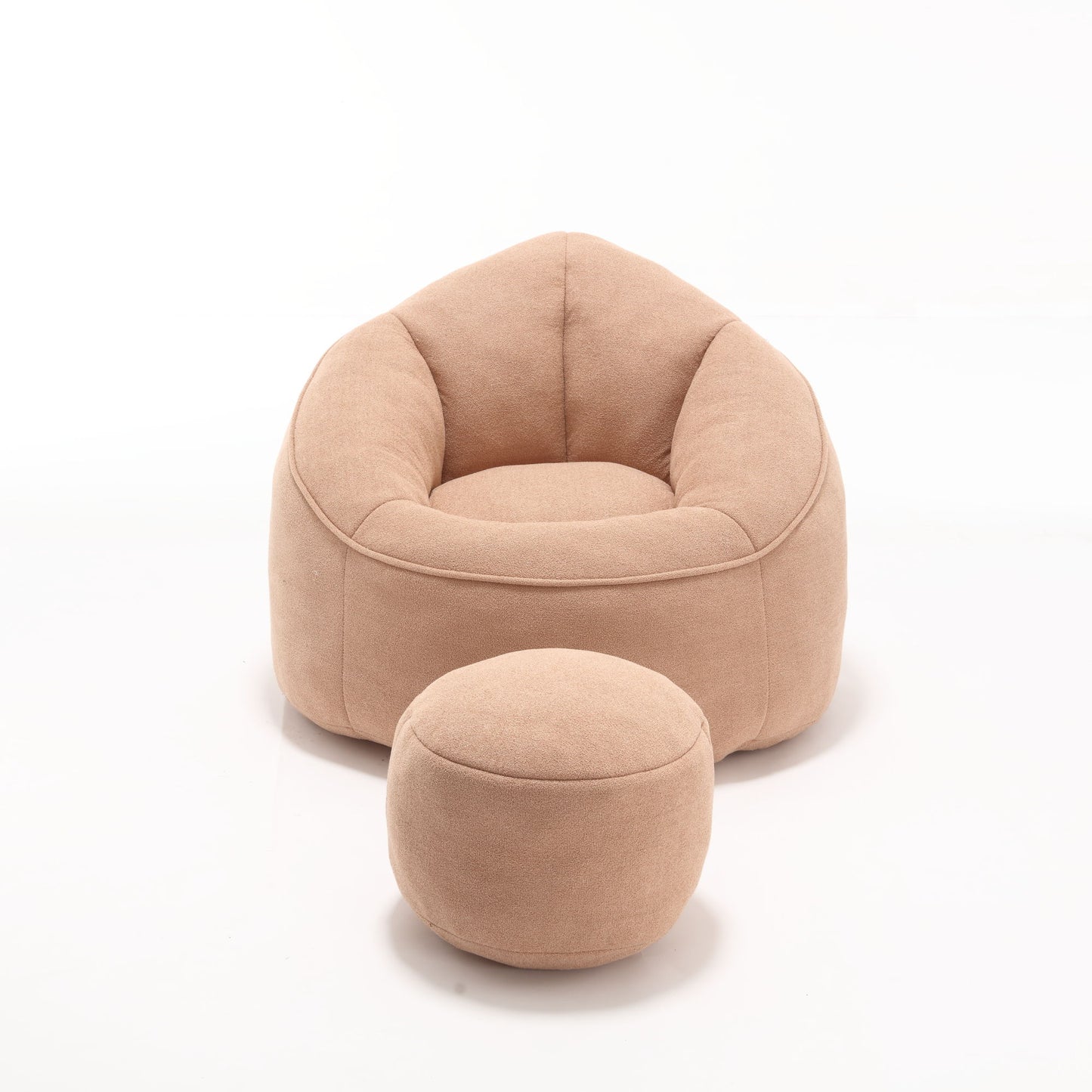 Bedding Bean Bag Sofa Chair High Pressure Foam Bean Bag Chair Adult Material With Padded Foam Padding Compressed Bean Bag With Footrest - Tan