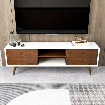 Caroline - White TV Stand Up To 72" - Brown / White