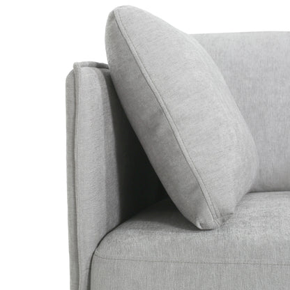 Vintage Lounge Chair With Polyester Upholstery, Solid Wood Frame & Steel Legs - Gray