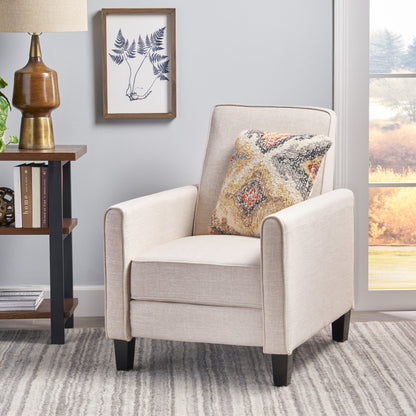 Linen Push Back Chair For Elegant Home - Light Beige