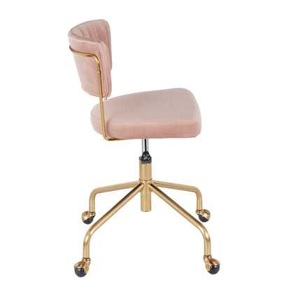 Tania - Contemporary Task Chair - Gold / Pink