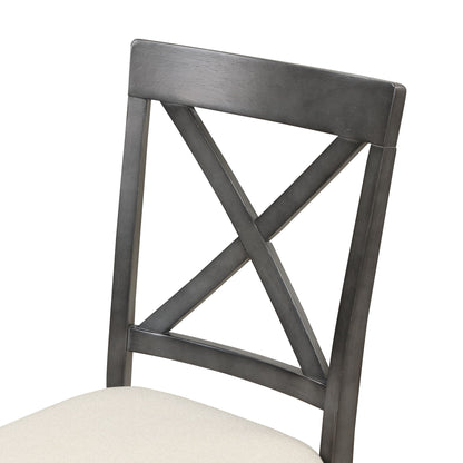 5 Pieces Dining Table And Chairs Set For 4 Persons, Kitchen Room Solid Wood Table With 4 Chairs - Gray