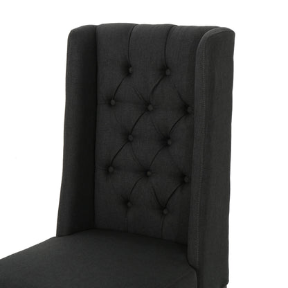 Contemporary Dining Chair (Set of 2) With Tufted Design - Charcoal