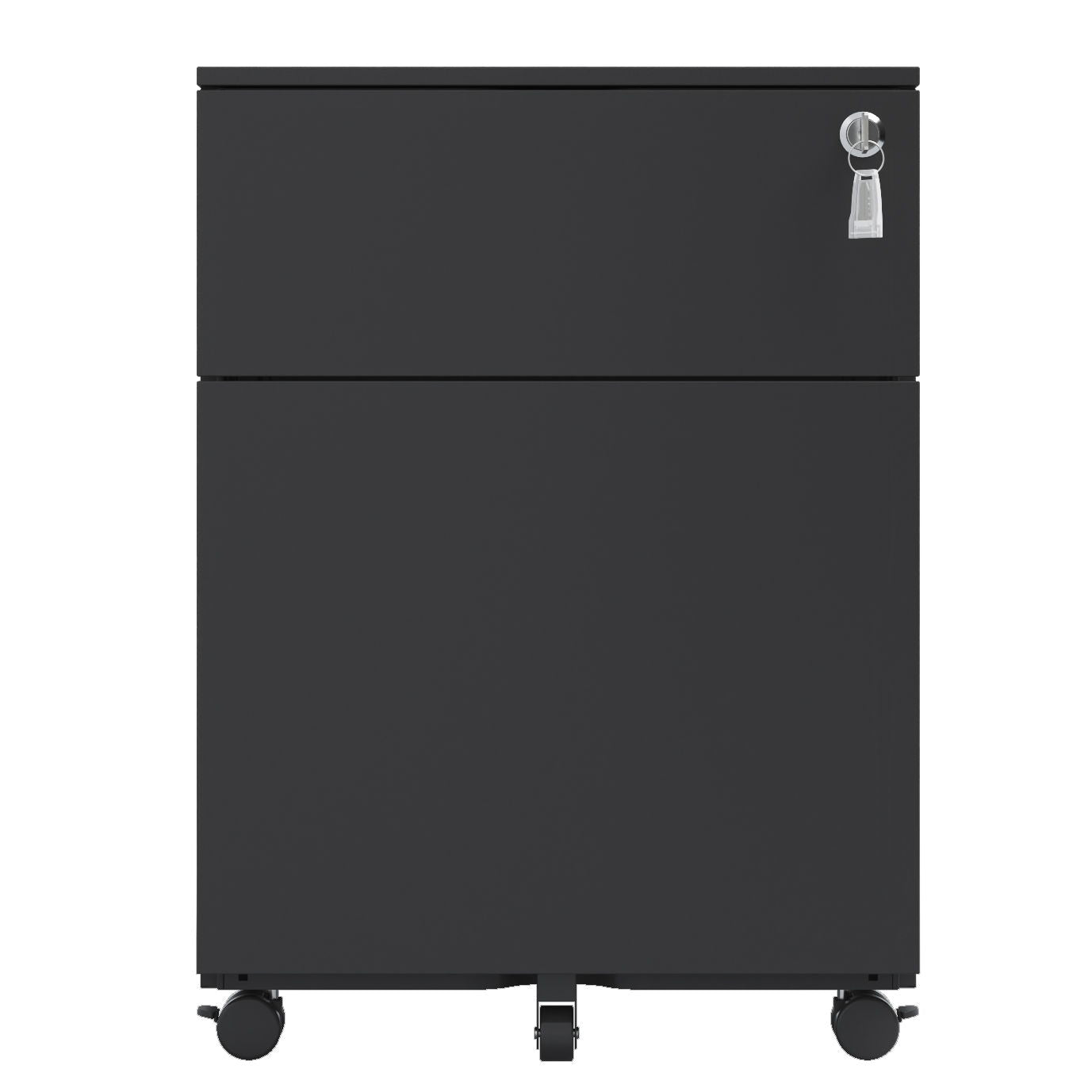 2 Drawer Mobile File Cabinet With Lock Steel File Cabinet For Legal / Letter / A4 / F4 Size/ Home / Office Design - Black