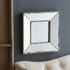 Distressed Square Accent Mirror, Wall Mirror For Living Room, Entryway, Office, Bedroom, Hallway - Silver