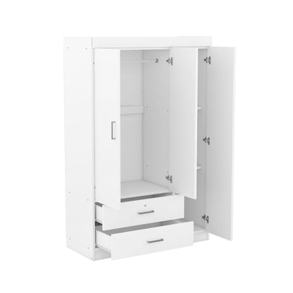 3 Door Wardrobe With 2 Drawers - White