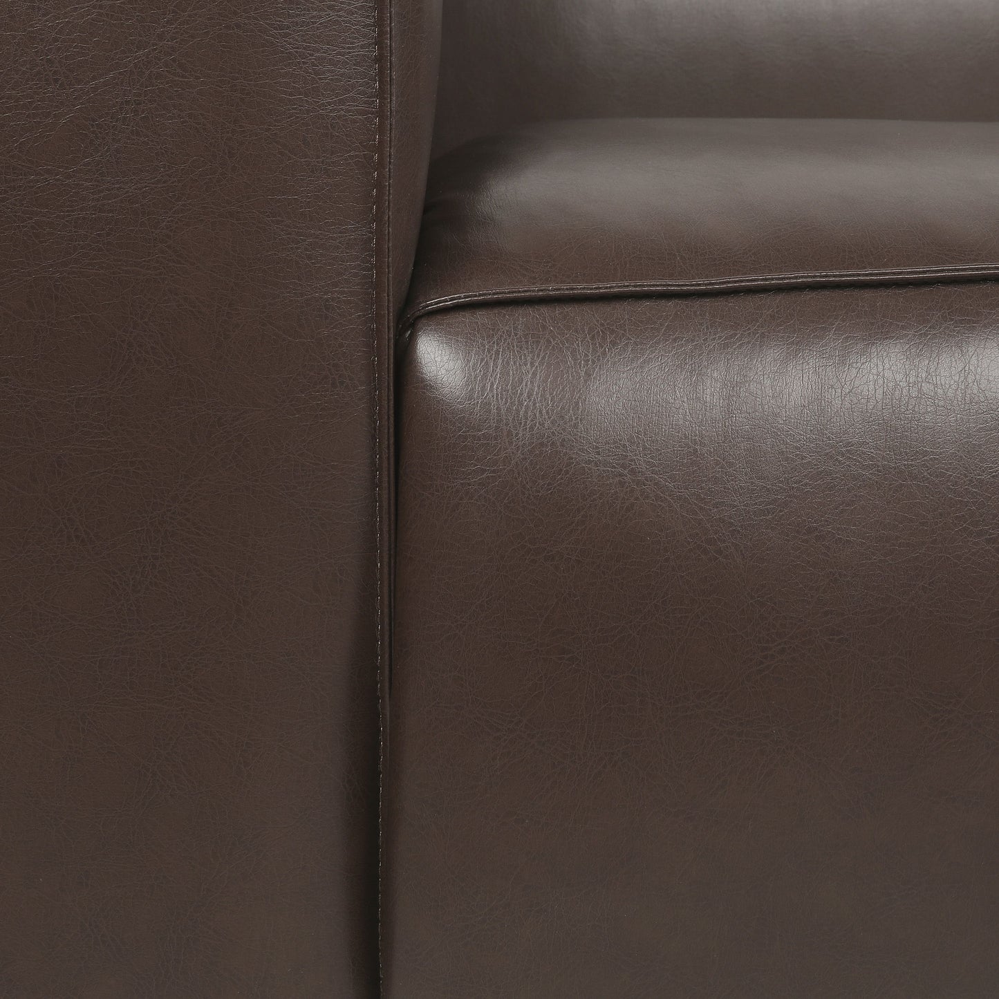 Contemporary 3 Seater Sofa With Tuxedo Design - Dark Brown