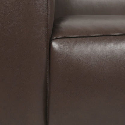 Contemporary 3 Seater Sofa With Tuxedo Design - Dark Brown