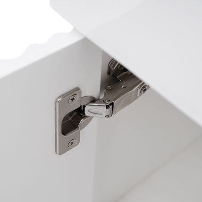 Modern Floating Bathroom Vanity With Ceramic Basin Perfect For Small Bathrooms, Right Side Storage - White