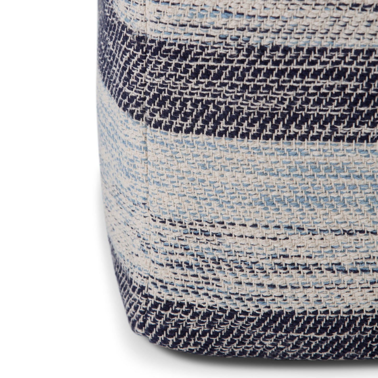 Clay - Square Pouf - Patterned Blue Melange
