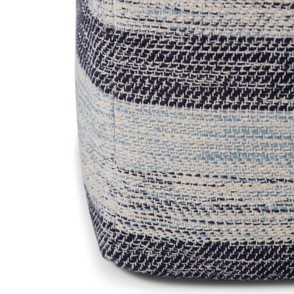 Clay - Square Pouf - Patterned Blue Melange