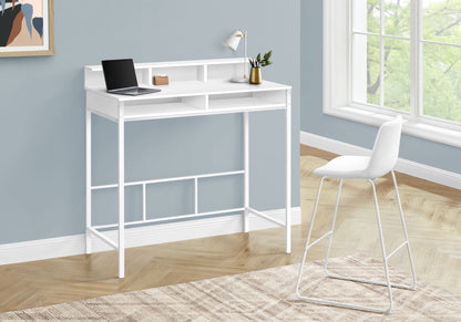 Computer Desk, Home Office, Standing, Storage Shelves, Laptop, Contemporary & Modern - White