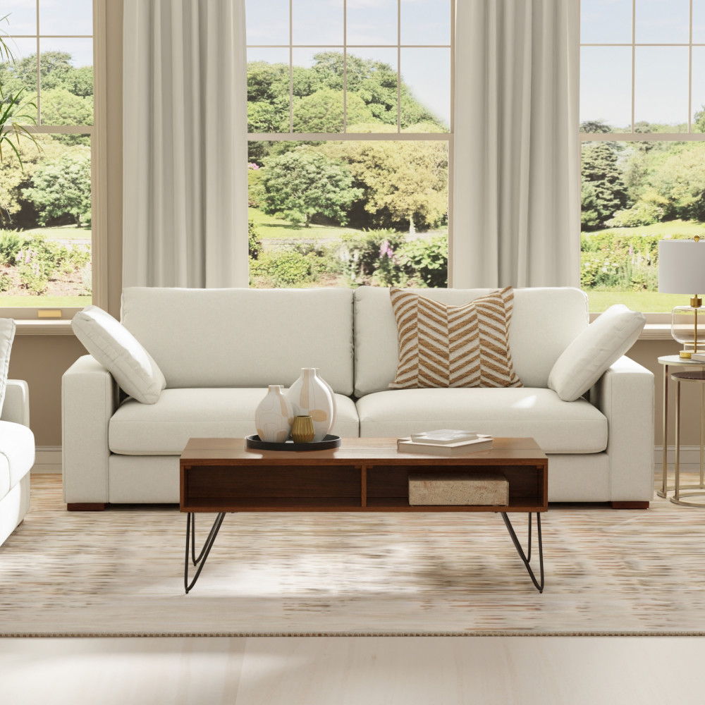 Charlie - Deep Seater Sofa, Upholstered - Cream