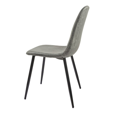 Modern Accent Dining Chairs (Set of 4), Upholstered Seat, Spoon Shape - Black / Gray