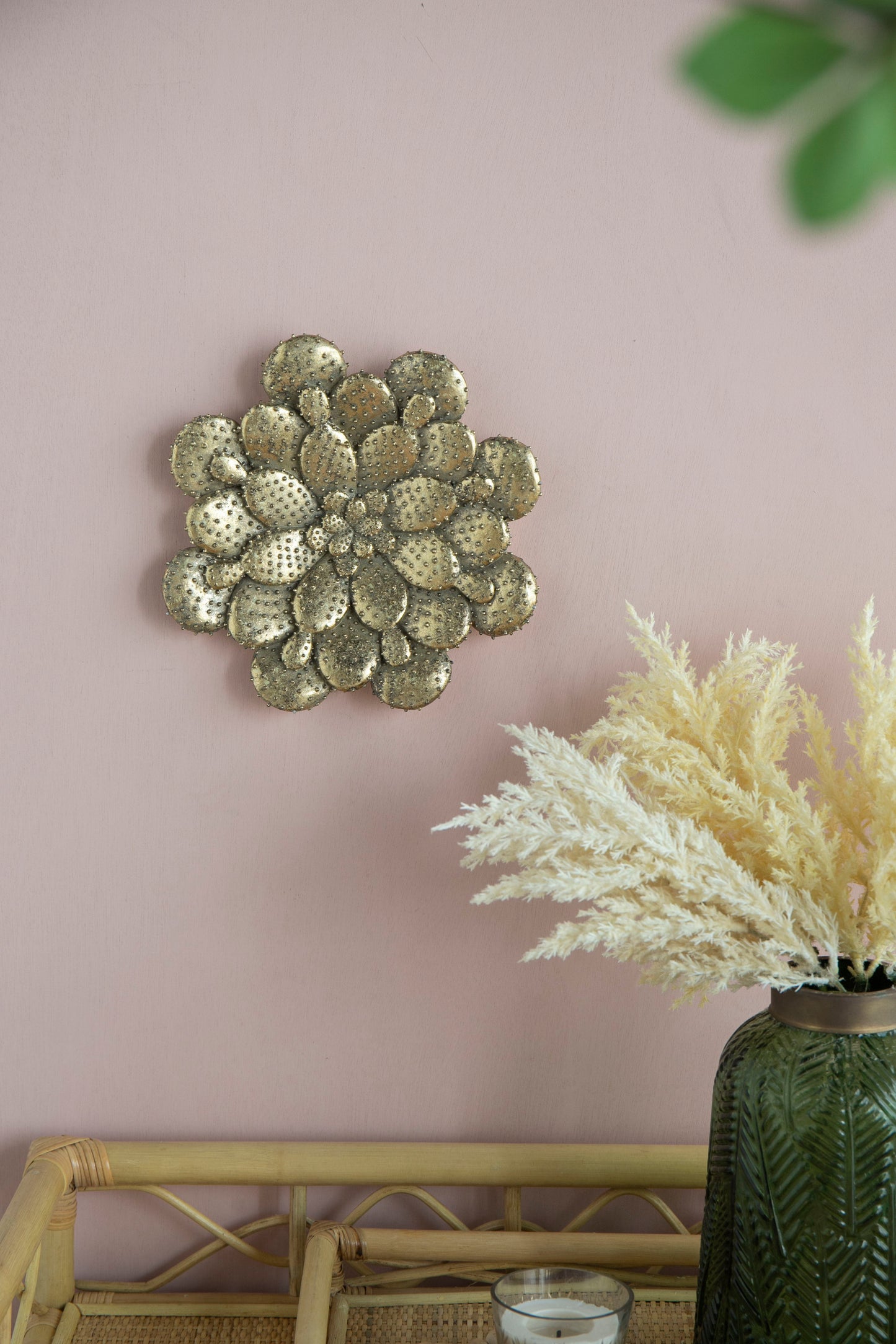 Succulent Wall Plaque Resin (Set of 2) - Gold