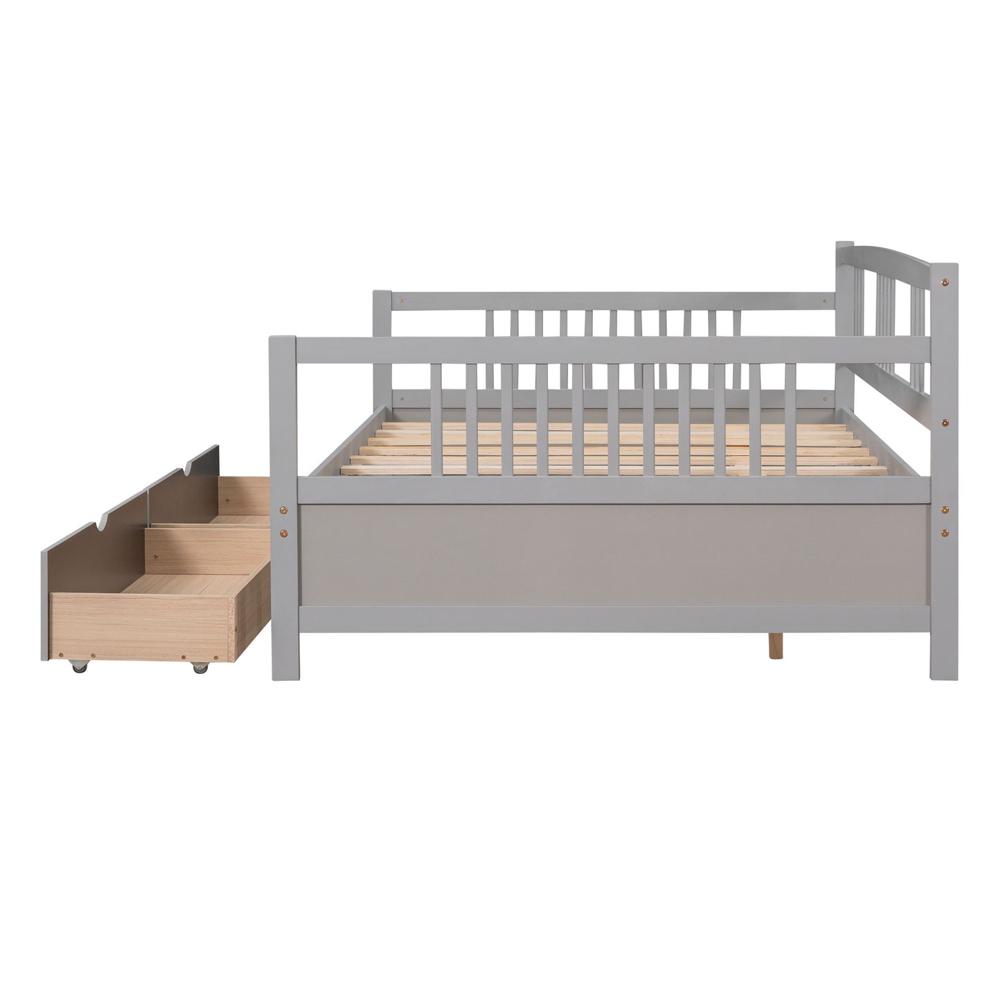 Full Size DayBed With 2 Drawers - Gray
