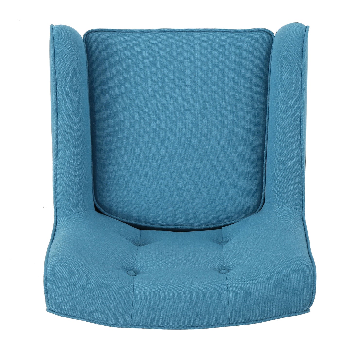 Modern Arm Chair With Tufted Back And Wooden Legs - Teal