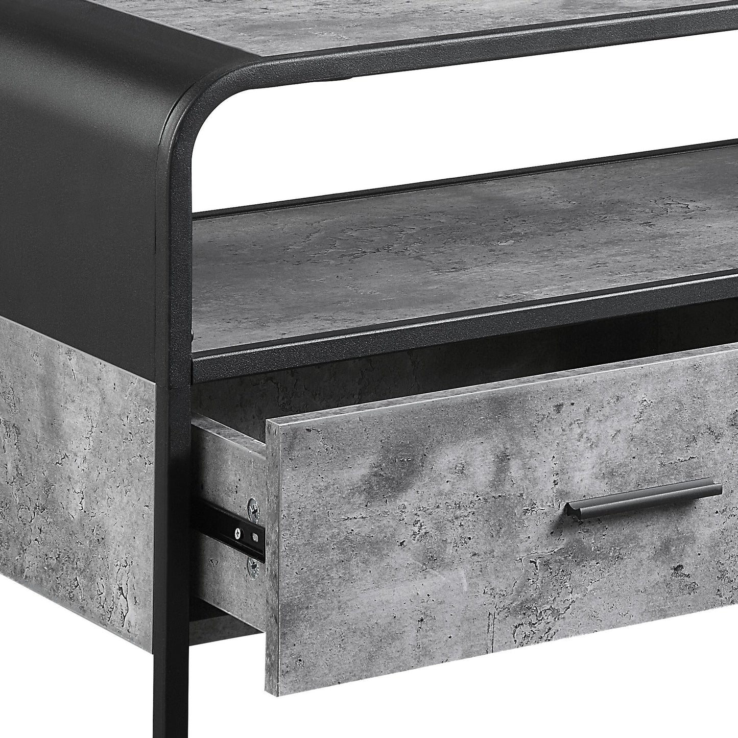 Raziela - TV Stand - Concrete Gray / Black