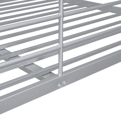 Full Long Over Queen Metal Bunk Bed - Sliver