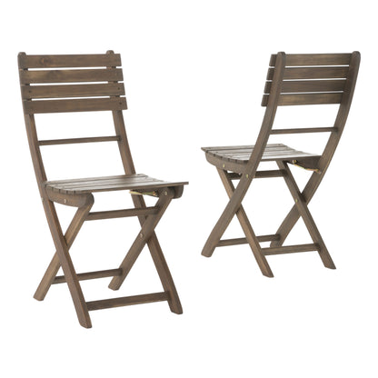Outdoor 3 Pieces Half Round Folding Bistro Set: Weather Resistant, Space Saving - Gray