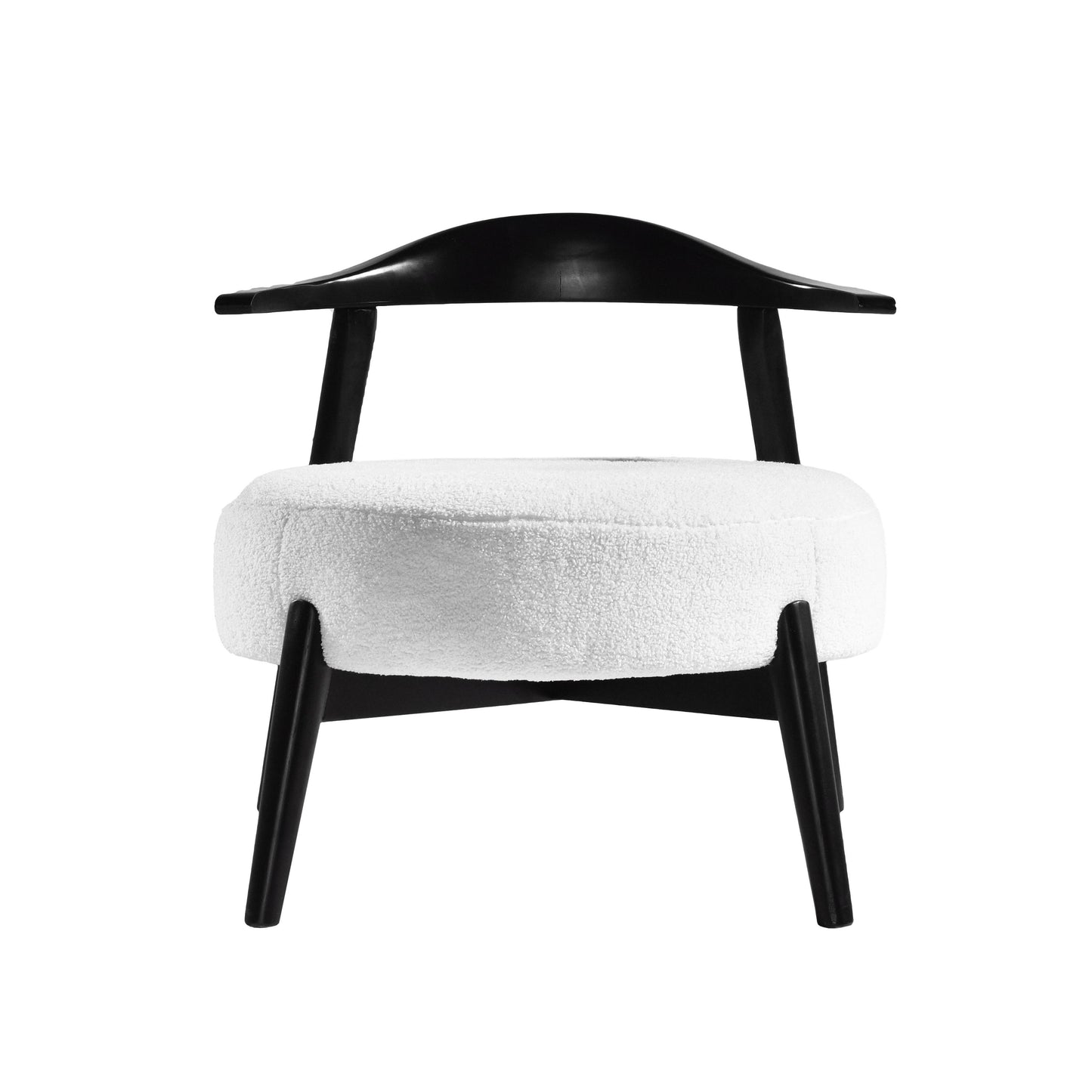 Upholstered Accent Chair, Modern Living Room Chairs, Reading Armchair For Sunroom Bedroom - White