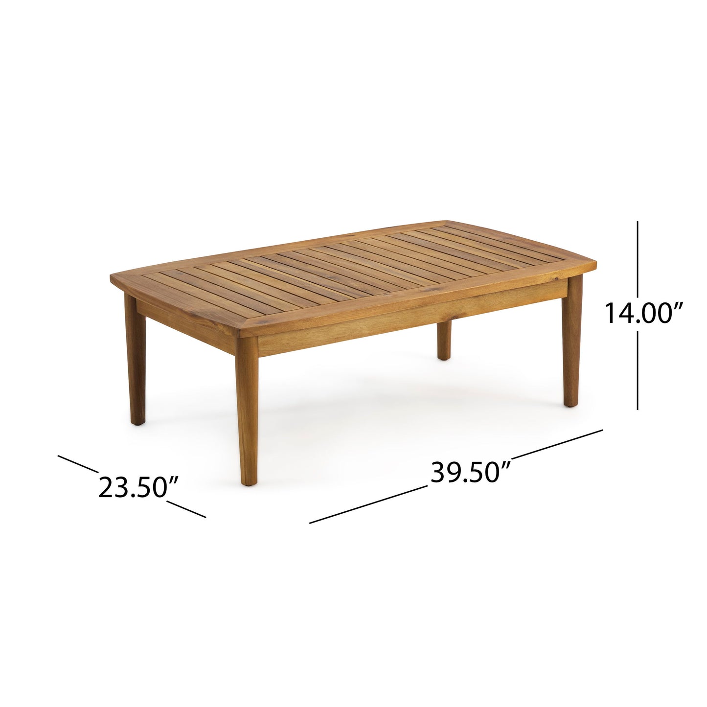 2 Piece Patio Set With Slatted Back Loveseat And Coffee Table - Teak