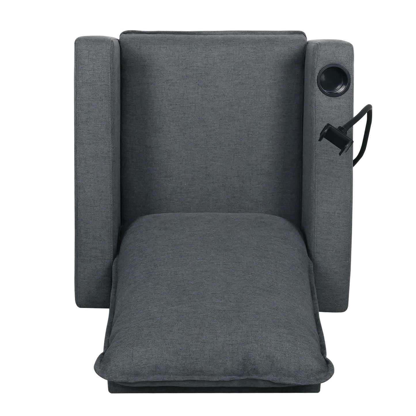 Recliner Chairs For Adults, Adjustable Recliner Sofa With Mobile Phone Holder & Cup Holder, Modern Reclining Chairs Fabric Push Back Recliner Chairs For Living Room, Bedroom - Gray