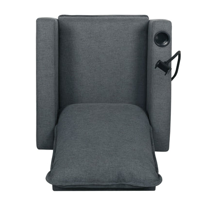 Recliner Chairs For Adults, Adjustable Recliner Sofa With Mobile Phone Holder & Cup Holder, Modern Reclining Chairs Fabric Push Back Recliner Chairs For Living Room, Bedroom - Gray